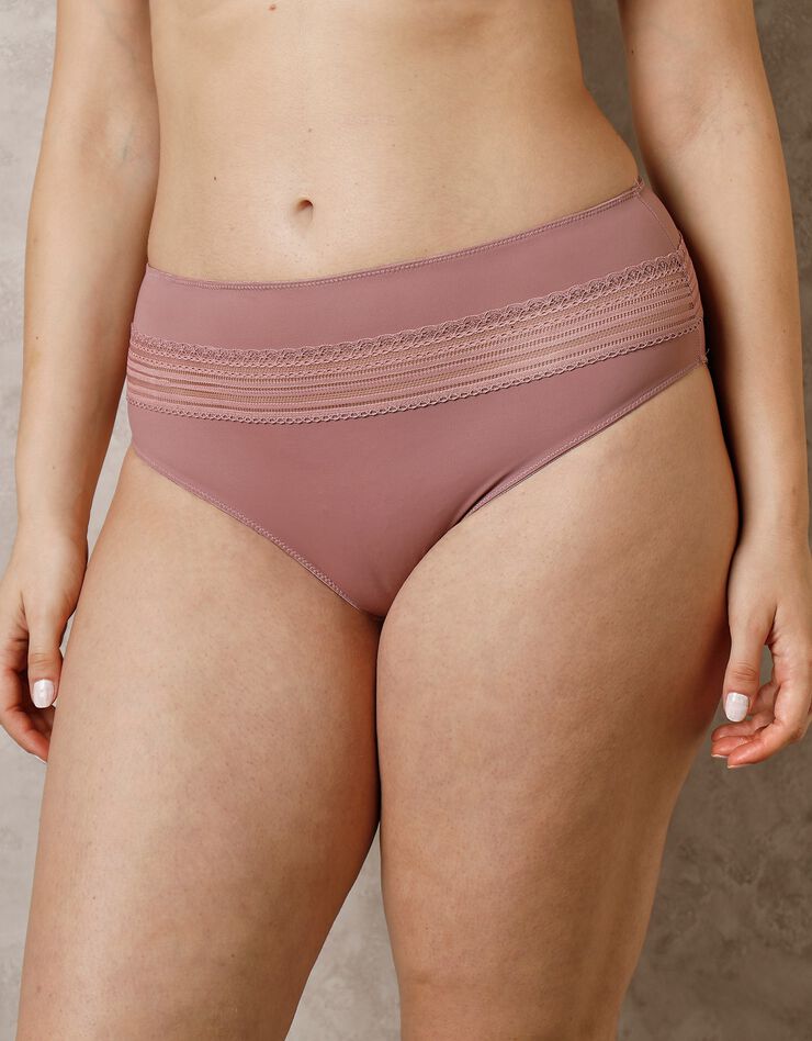 Culotte haute microfibre effet seconde peau Albury - lot de 2 (bois de rose)