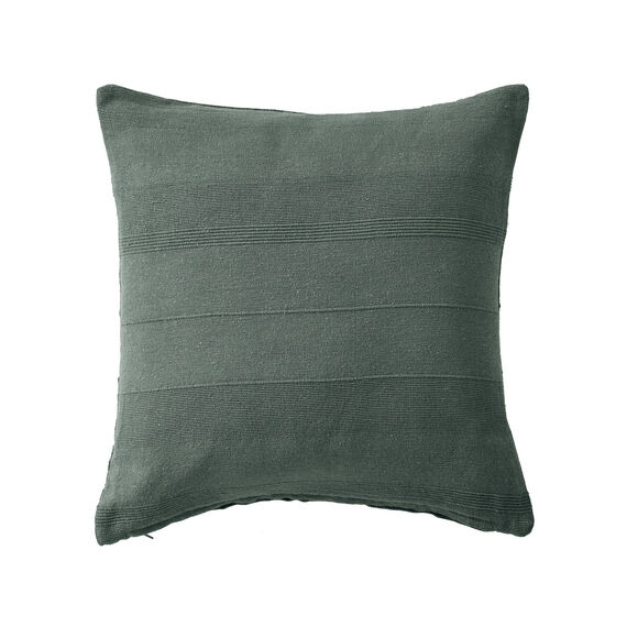 Housse coussin unie coton tissage artisanal - lot de 2 (vert grisé)