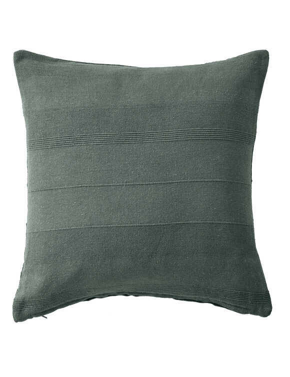 Housse coussin unie coton tissage artisanal - lot de 2 (vert gris&eacute;)