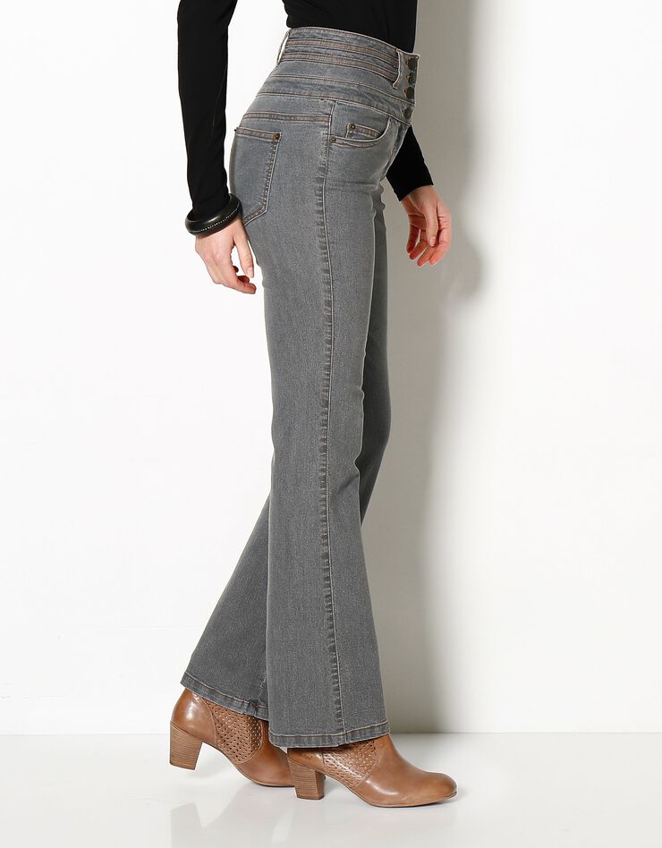 Jean taille haute bootcut entrej. 75 cm (gris) Jean taille haute bootcut entrej. 75 cm (gris)