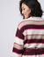 Pull col montant ray&eacute; (&eacute;cru / rose)