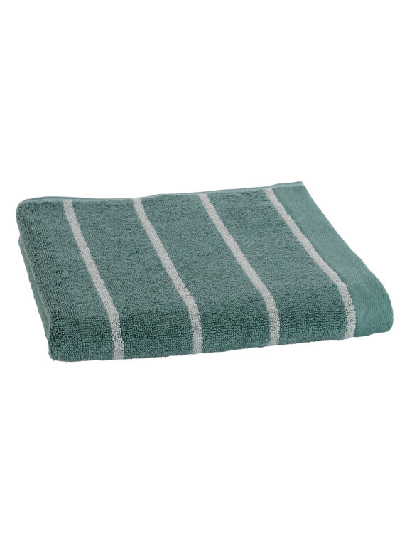 Serviette éponge coton rayée 500 g/m² (bleu / blanc)