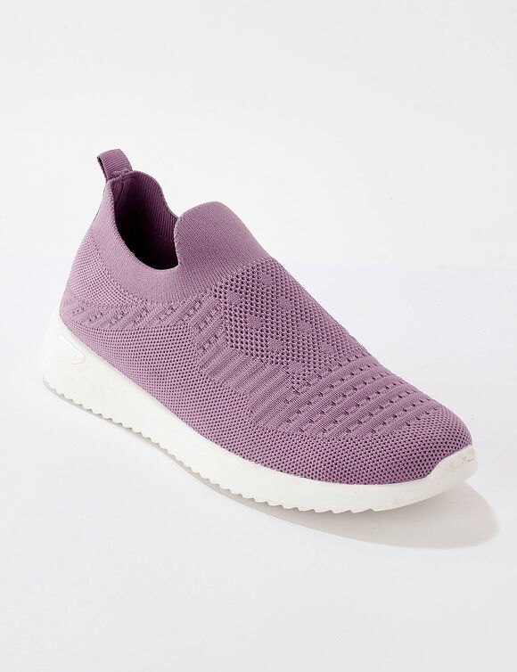 Baskets textile mesh légères, à enfiler (mauve grisé)