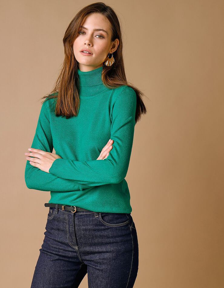 Pull col roulé toucher cachemire (vert pomme) Pull col roulé toucher cachemire (vert pomme)