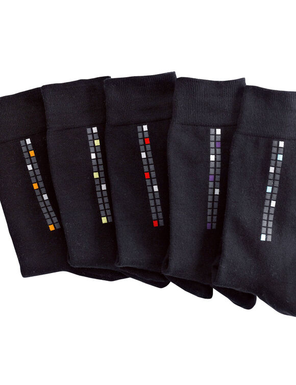 Mi-chaussettes motif carreaux - lot de 5 paires (vifs)
