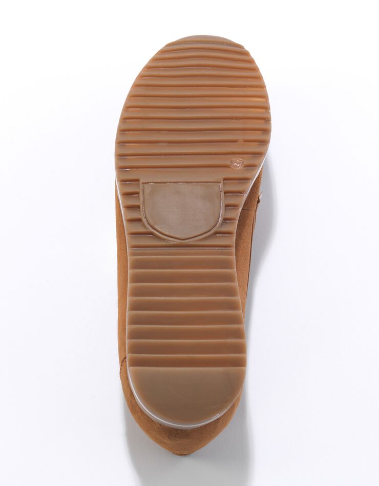 Mocassins en croûte de cuir à semelle crantée bicolore (caramel) Mocassins en croûte de cuir à semelle crantée bicolore (caramel)