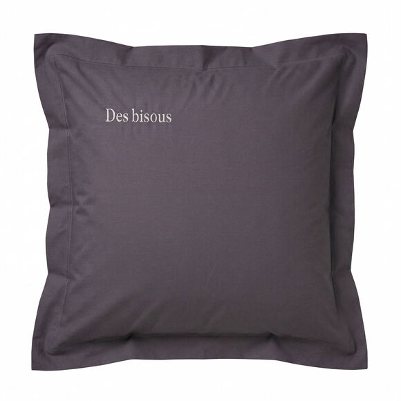 Taie d'oreiller &agrave; personnaliser - coton 57 fil/cm&sup2; (anthracite)