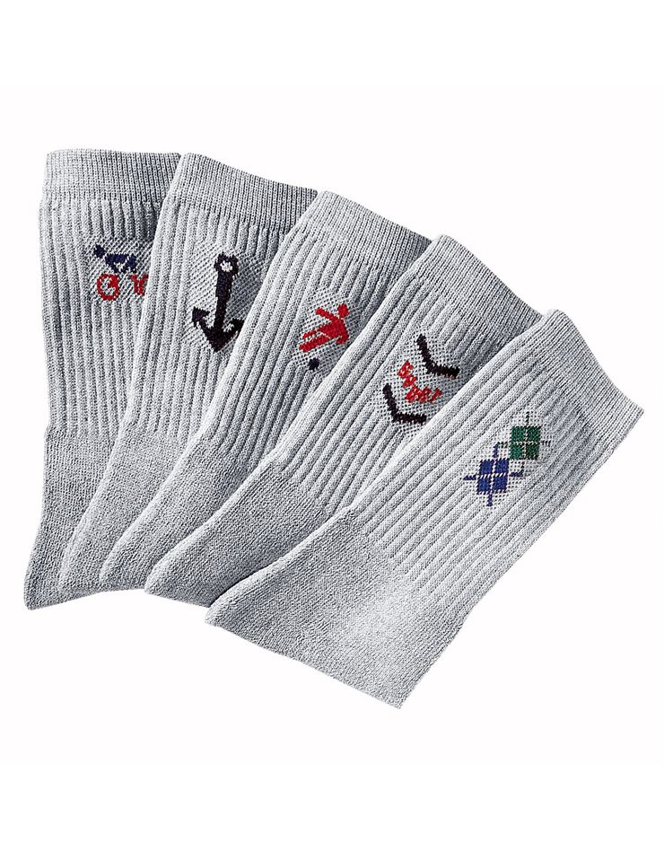 Mi-chaussettes motifs sport - lot de 10 paires (gris)