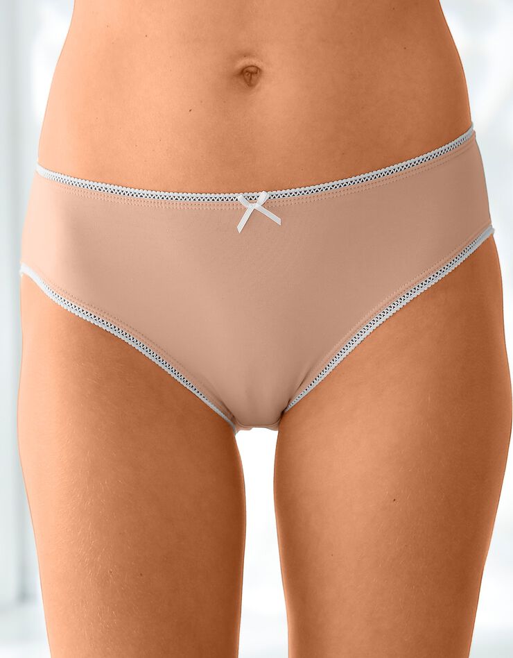 Slip coton forme midi imprimé motif à pois assortis – Lot de 4 (noir / blush) Slip coton forme midi imprimé motif à pois assortis – Lot de 4 (noir / blush)