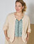 Gilet paletot manches longues, maille anglaise (beige clair)