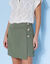 Jupe short asymétrique fluide (vert olive)