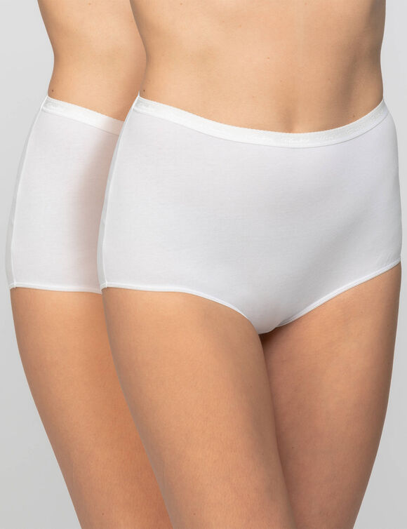 Culotte coton biologique(**) forme maxi - lot de 2 (blanc)