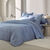 Linge de lit satin uni (bleu grisé)