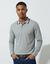 Polo uni maille piqu&eacute;e manches longues (gris chin&eacute;)