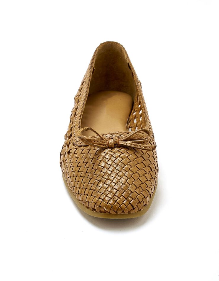 Ballerines plates ajourées en cuir (marron) Ballerines plates ajourées en cuir (marron)