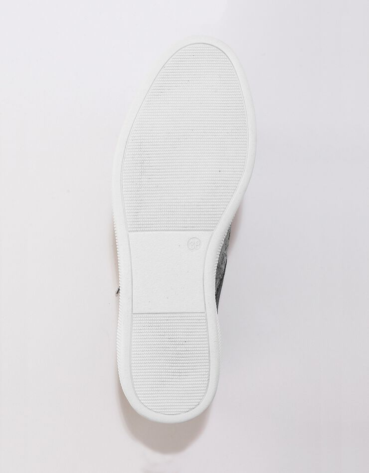 Basket zippée en cuir souple effet python - forme basse (gris) Basket zippée en cuir souple effet python - forme basse (gris)
