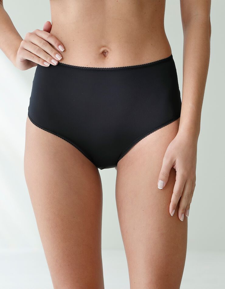 Culotte forme maxi microfibre dos dentelle stretch – lot de 3 (ivoire + taupe + noir) Culotte forme maxi microfibre dos dentelle stretch – lot de 3 (ivoire + taupe + noir)
