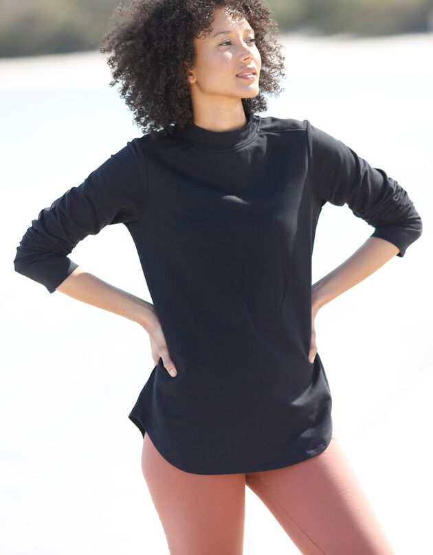T-shirt molleton anti-froid, col montant   (noir)