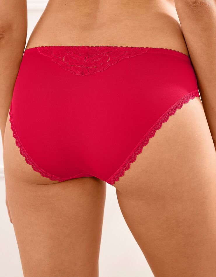 Culotte Akola en microfibre et dentelle - forme midi (rouge) Culotte Akola en microfibre et dentelle - forme midi (rouge)