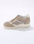 Baskets compensées en cuir certifié LWG (beige)
