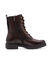 Boots cuir noir &agrave; lacets largeur confort (chocolat)