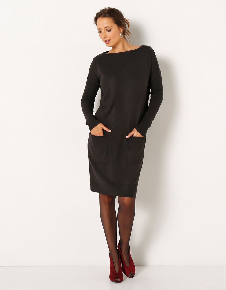 Robe pull à poches (noir) Robe pull à poches (noir)