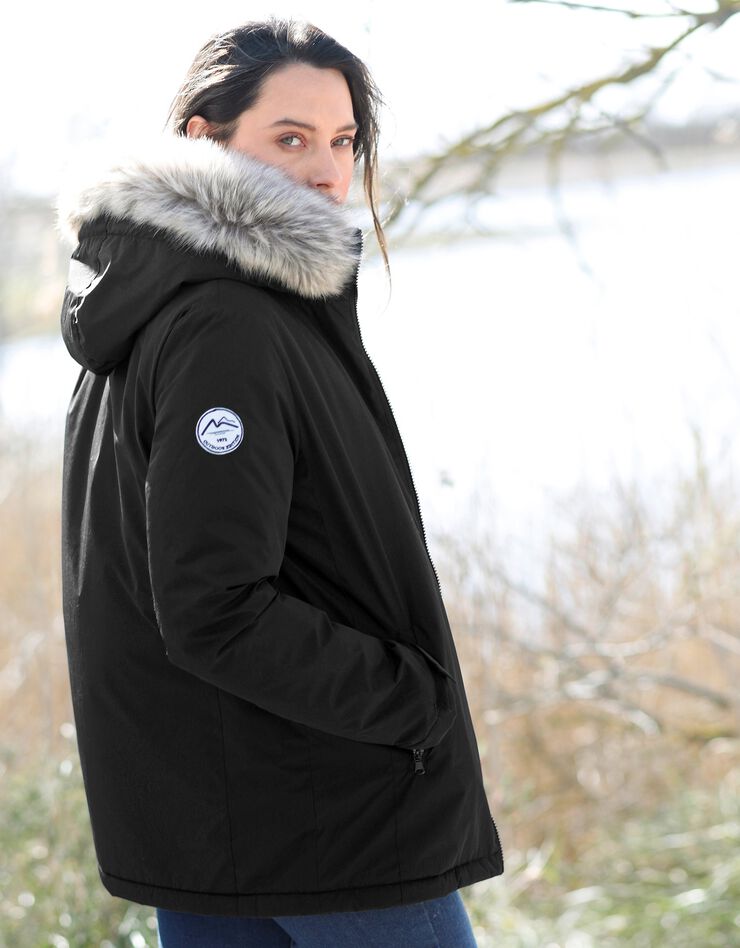 Parka imperméable zippée capuche (noir) Parka imperméable zippée capuche (noir)