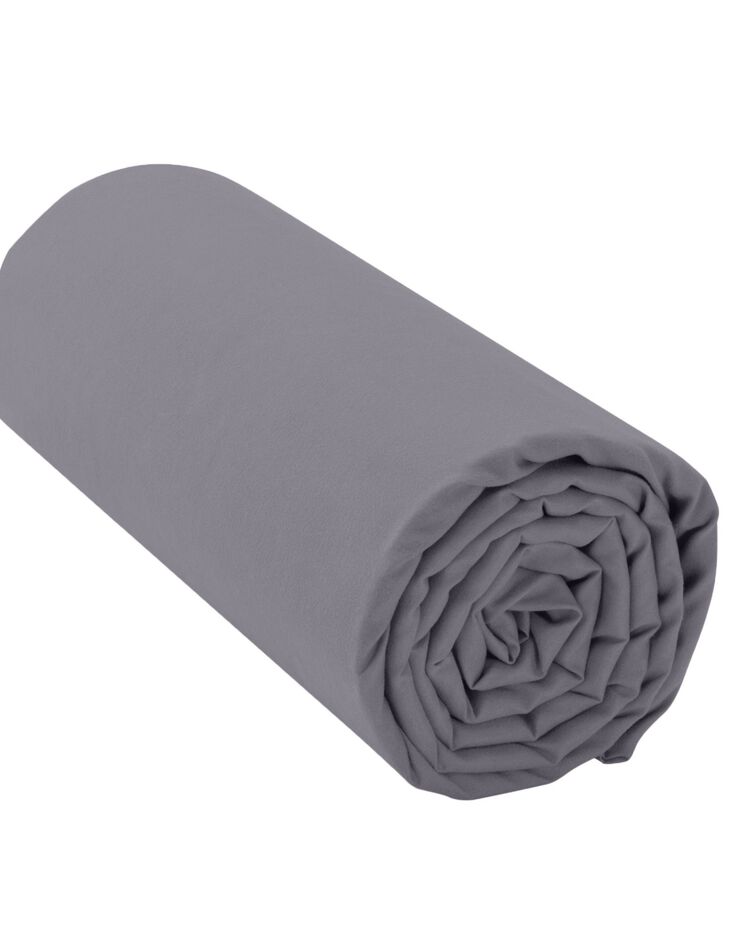 Drap-housse uni microfibre bonnet 28 cm (gris anthracite)