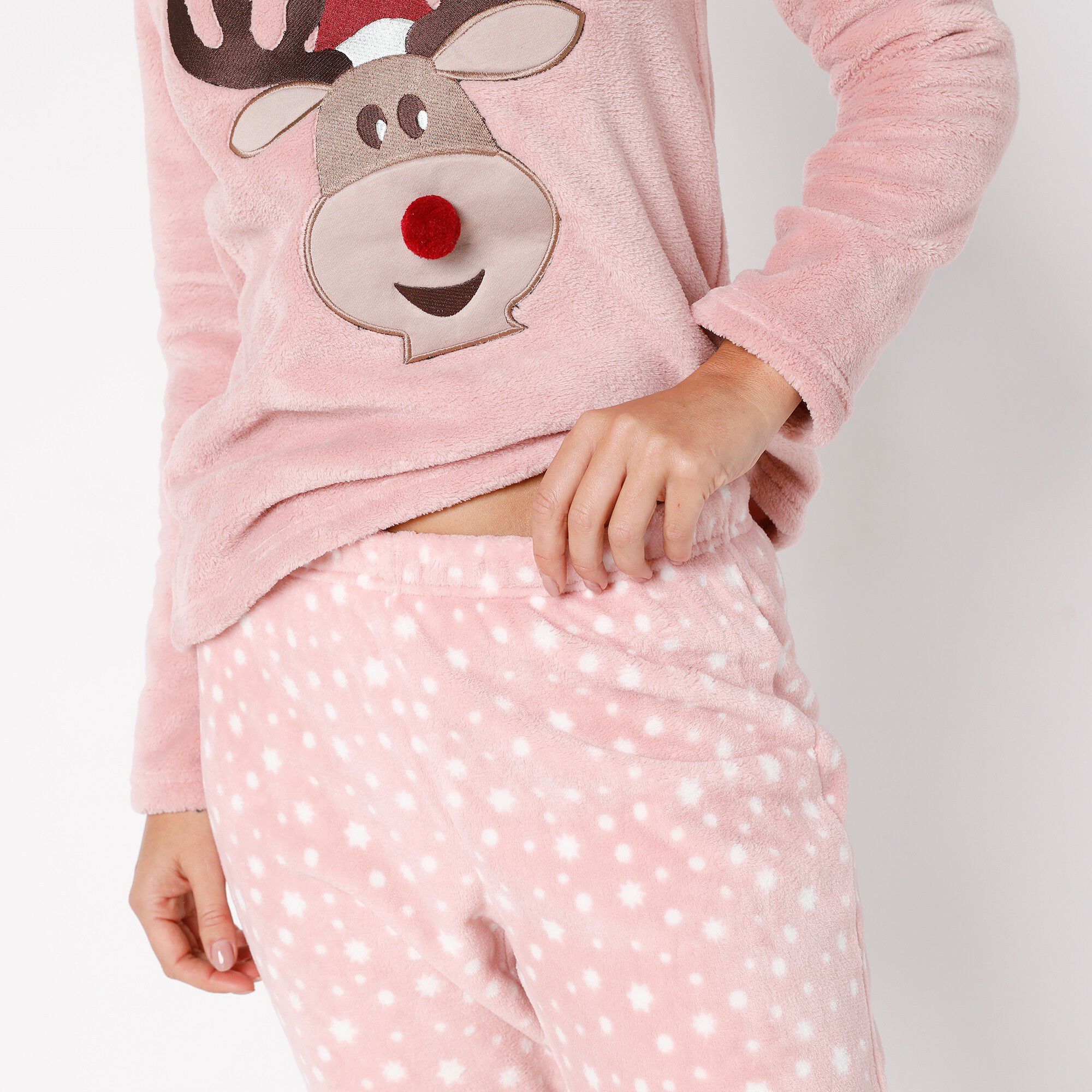 Combinaison Pyjama Renne En Polaire – Homme Ou Femme, Avec Capuche – Chaud, Doux, Idéal Pour Noël Ou Cadeau – Taille Adulte/ado - 1