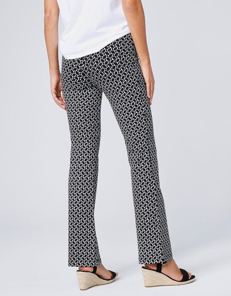 Legging imprimé forme bootcut, taille élastiquée (noir / écru) Legging imprimé forme bootcut, taille élastiquée (noir / écru)