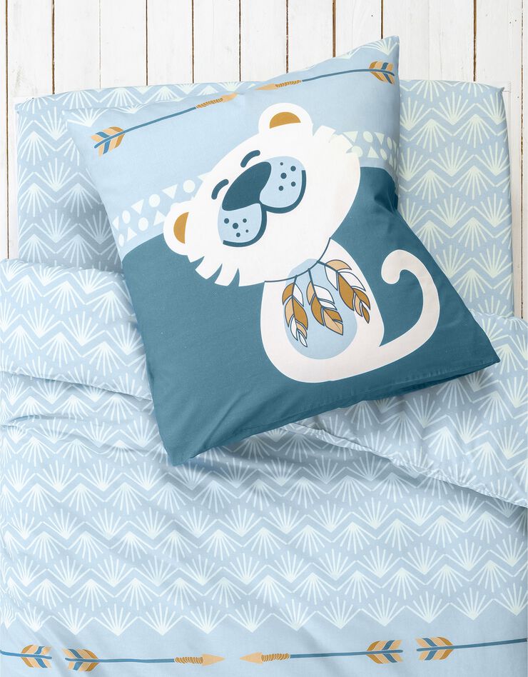 Linge de lit enfant à motifs chats Chaplu 1 personne - coton (bleu)