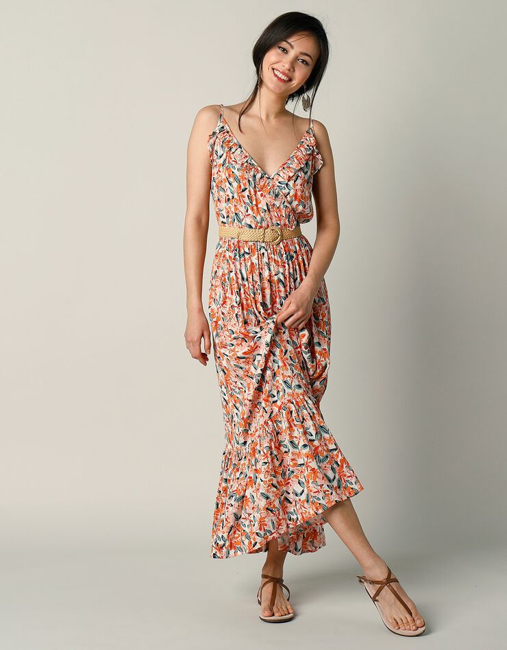 Robe longue imprimée (corail) Robe longue imprimée (corail)