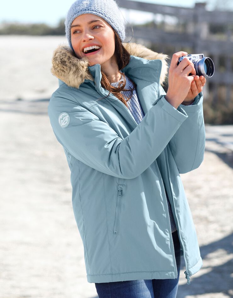 Parka imperméable zippée capuche (bleu glacier) Parka imperméable zippée capuche (bleu glacier)