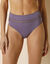 Culotte haute microfibre et tulle plumetis effet seconde peau Paia - lot de 2 (parme grisé)
