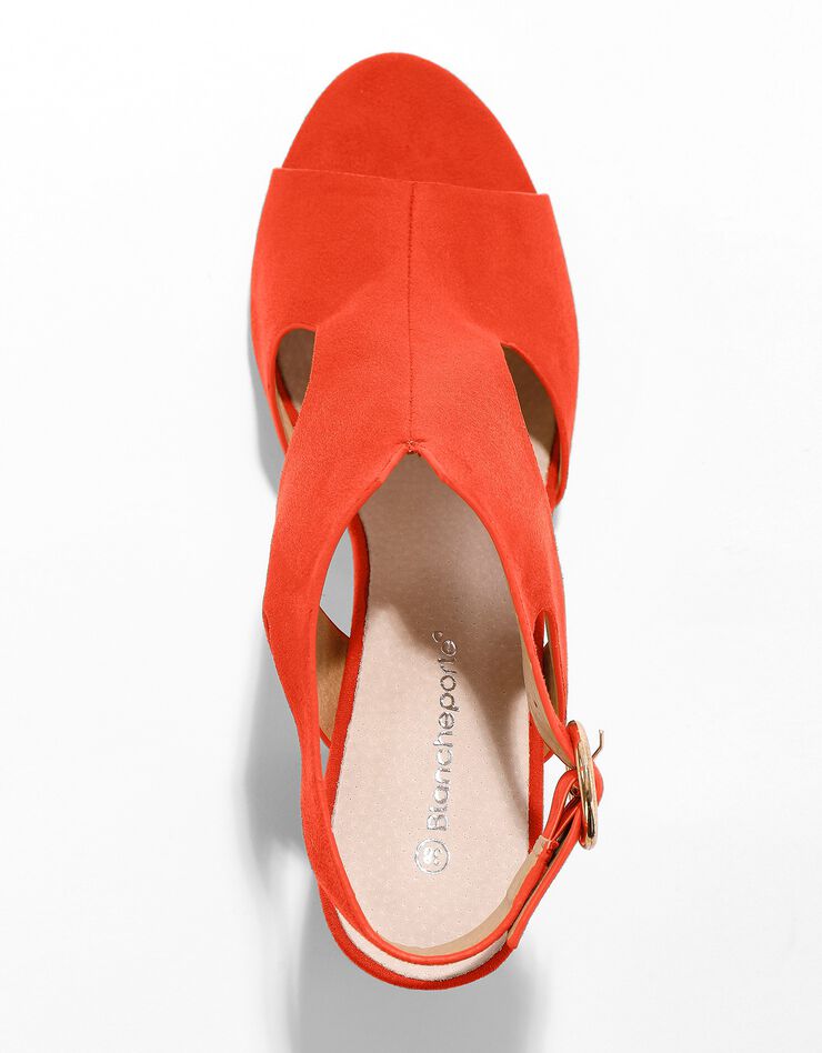 Sandales enveloppantes à talon bois (orange) Sandales enveloppantes à talon bois (orange)