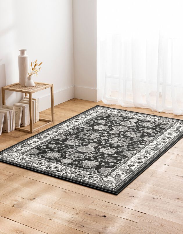 Tapis rectangulaire motifs perse (gris anthracite)