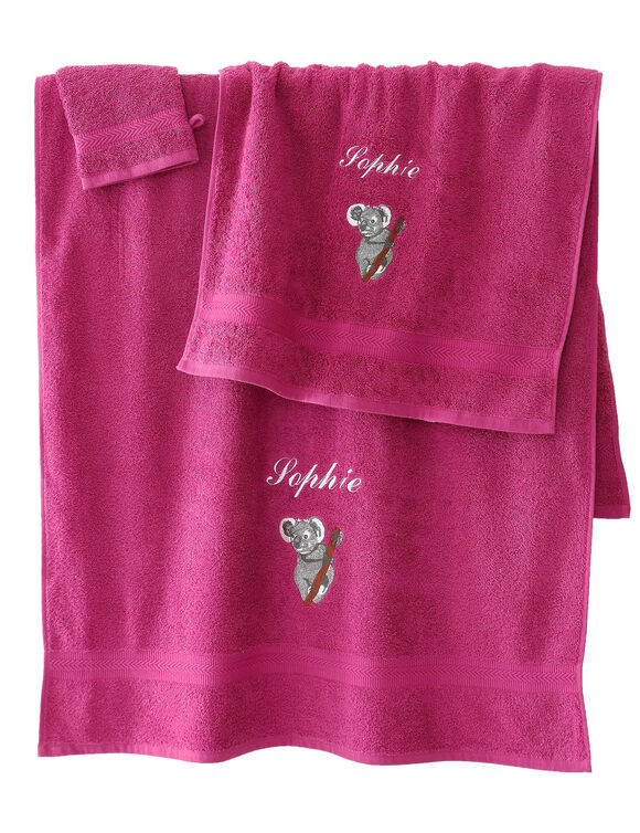 &Eacute;ponge brod&eacute;e koala personnalis&eacute; - 420 g/m&sup2; (bruy&egrave;re)