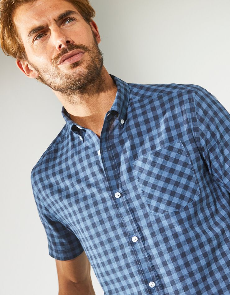 Chemise vichy manches courtes (bleu jean) Chemise vichy manches courtes (bleu jean)