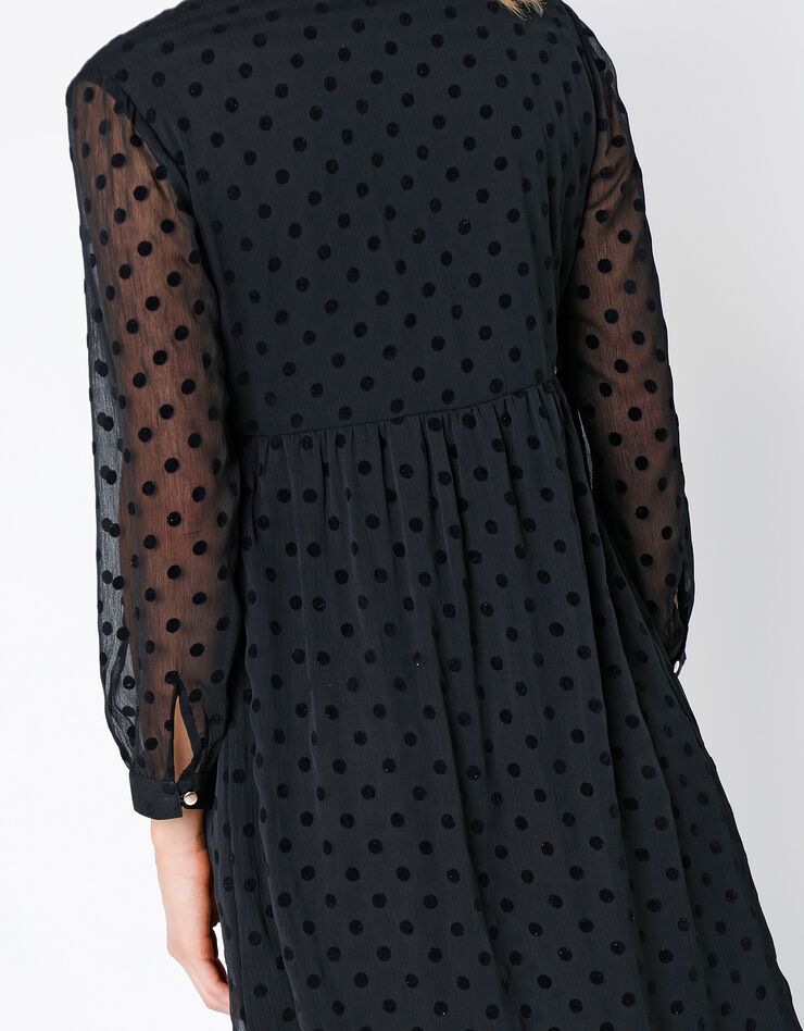 Robe plumetis manches 7/8ème (noir) Robe plumetis manches 7/8ème (noir)