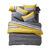 Linge de lit Nathalie coton (gris / jaune)
