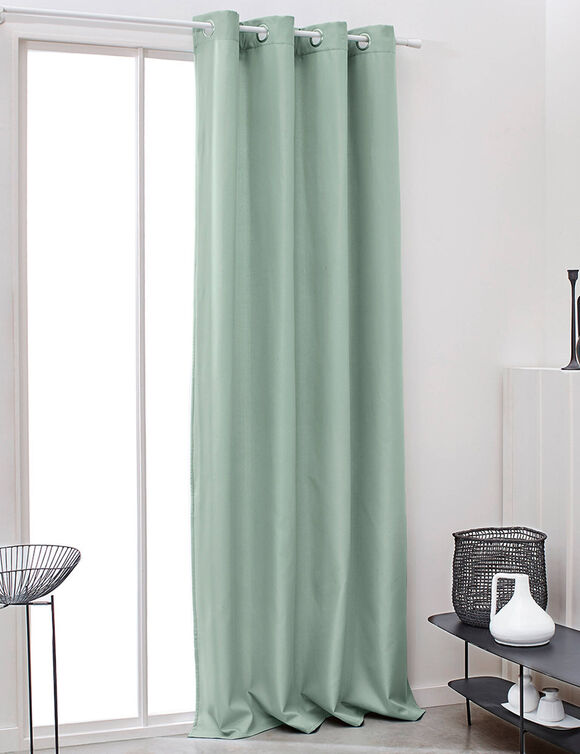 Rideau oeillets uni (c&eacute;ladon)