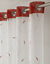Rideau panneau voile petites feuilles brodées (terracotta / blanc)