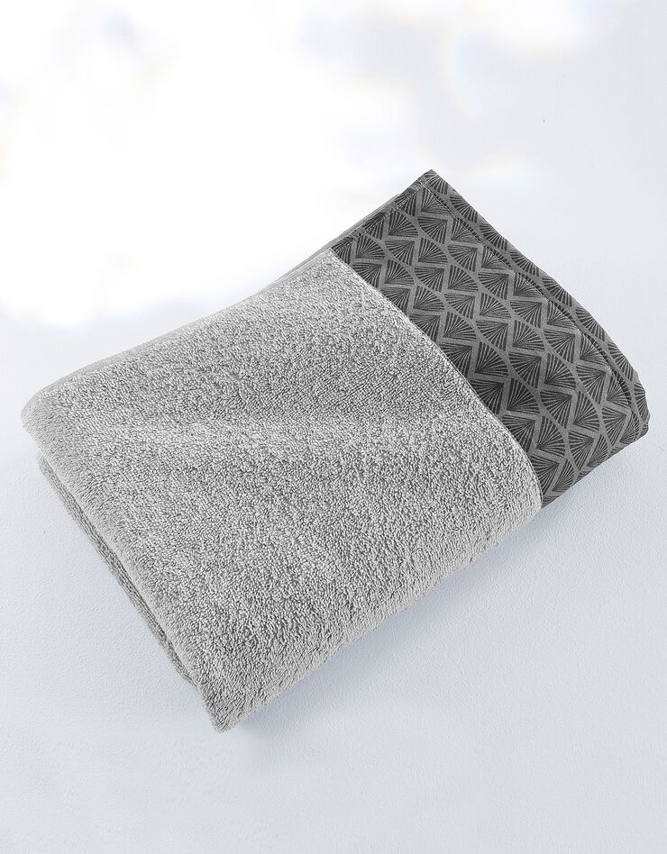 Éponge bouclette 420 g/m² liteau fantaisie (gris)