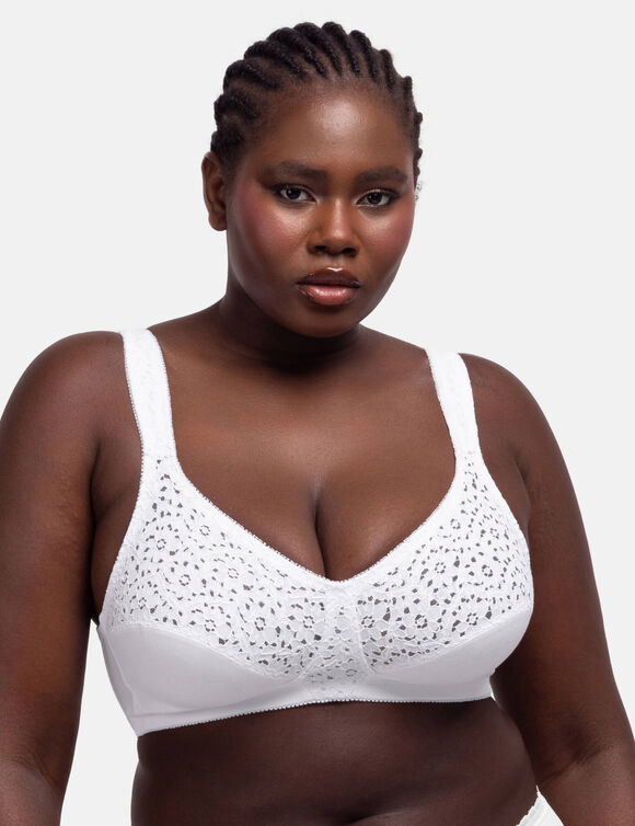 Soutien-gorge coton stretch Yvonne - sans armatures (blanc)