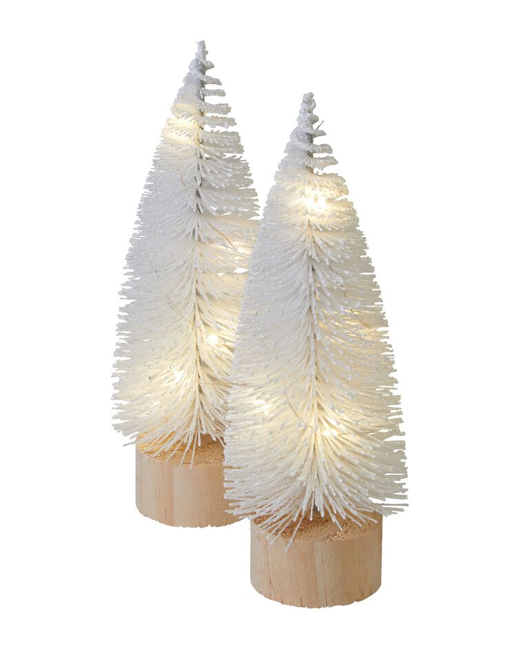 Sapin lumineux à leds blanc - lot de 2 (blanc)