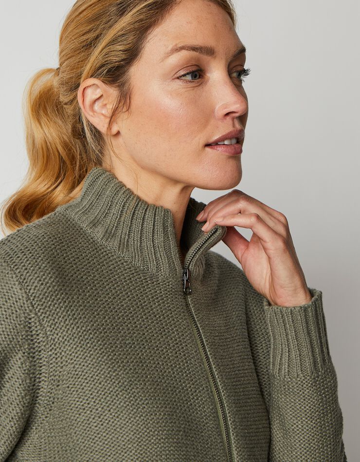 Gilet zippé 30% laine (kaki) Gilet zippé 30% laine (kaki)
