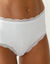 Culotte coton et dentelle stretch forme midi taille haute - lot de 3 (blanc)