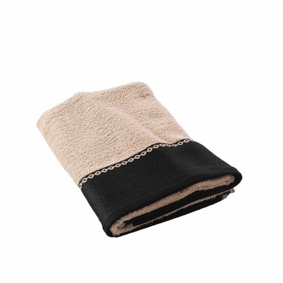 Éponge unie 450 g/m² liteau jacquard confort moelleux (sable)