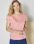 T-shirt col rond imprimé cerises dorées (corail / doré)
