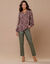 Pantalon fuselé 7/8ème, aspect cuir** (kaki)